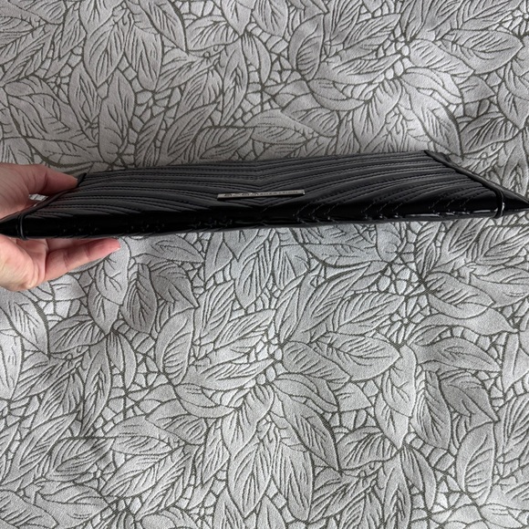 BCBGGeneration Elegant Black patent leather Quilted Clutch nwt - Picture 4 of 8